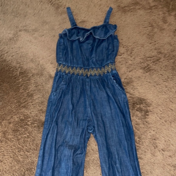 Cat & Jack Other - Girls jean overalls with elastic waist 10/12 large
